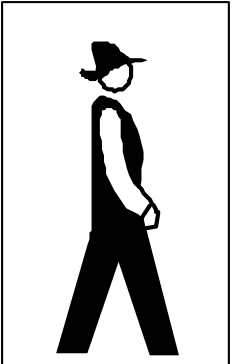 Man in Hat and Tie Walking Clipart Illustration