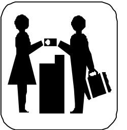 Silhouette of Two Travelers with Luggage Bags - Perfect Clipart for Travel Themes