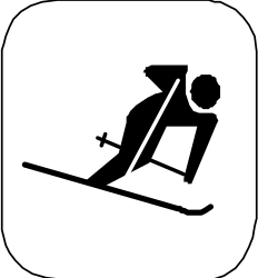 Ski Icon Clipart - Black and White Skier Illustration