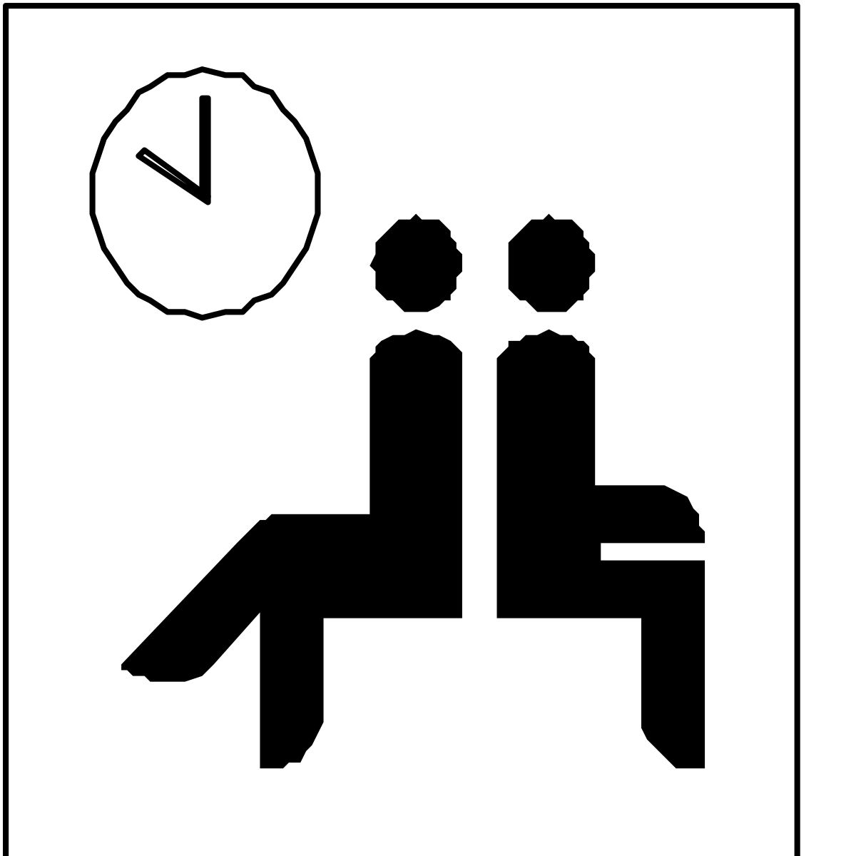 Clock and Person Sitting on a Bench Clipart - Timeless Moments