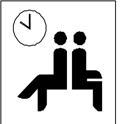 Clock and Person Sitting on a Bench Clipart - Timeless Moments