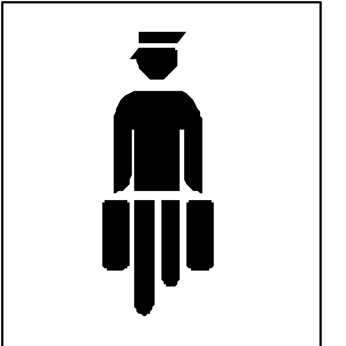 Black and White Icon of a Man with Luggage - Travel Clipart