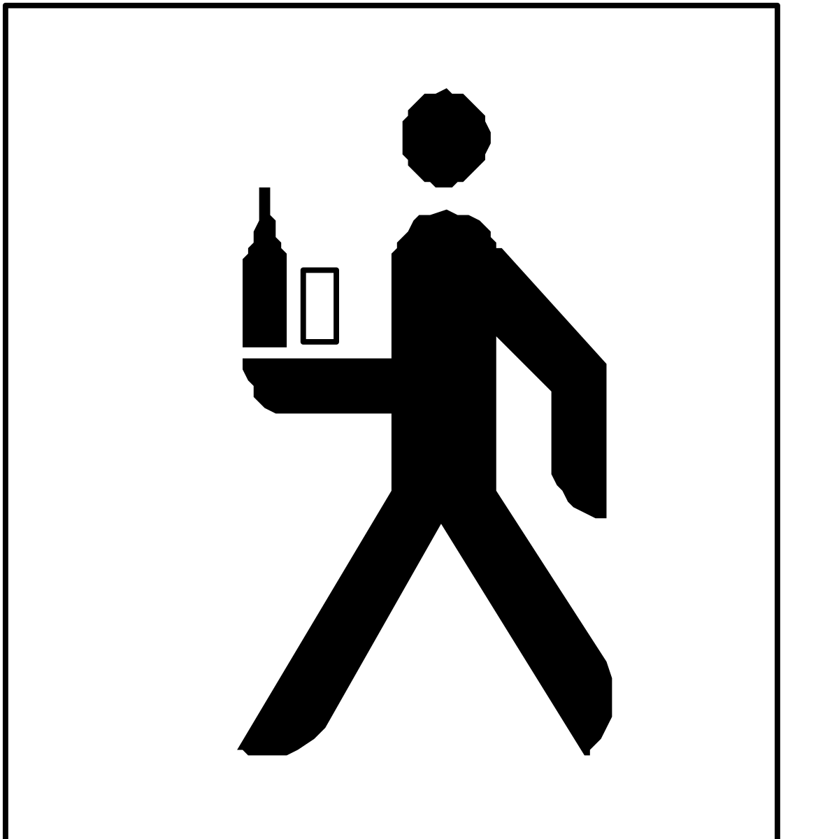 Tray Carrying Person Clipart: Bottle in Hand for Dynamic Scenes