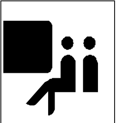 Black and White Icon of Person Sitting on Chair - Clipart Collection