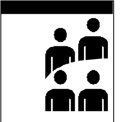 Black and White Icon of People - Group Illustration for Versatile Use