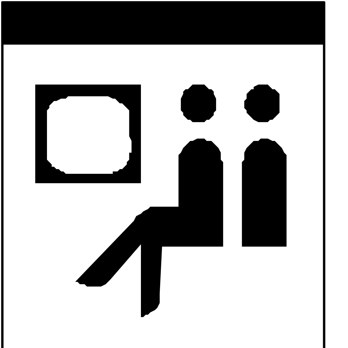 White Icon of a Person Sitting on a Chair - Versatile Clipart for Various Uses