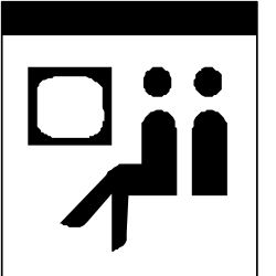 White Icon of a Person Sitting on a Chair - Versatile Clipart for Various Uses