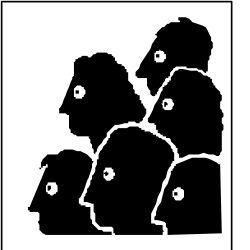 Silhouetted People in Square Clipart - Versatile Vector Graphics