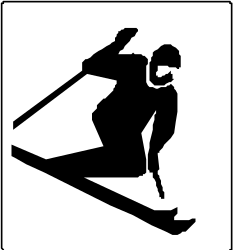 Skier Silhouette Clipart for Dynamic Winter Sports