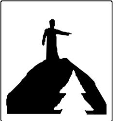 Mountain Silhouette of a Man Standing Triumphantly