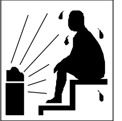 Silhouette of a Person Sitting on Stairs - Elegant Clipart for Various Uses