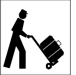 Man Pushing Cart with Luggage Clipart - Travel Essentials