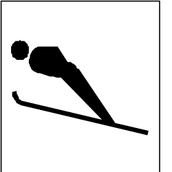 Silhouette of a Skier - Dynamic Black and White Clipart