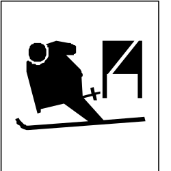 Black and White Skier Silhouette Clipart - Perfect for Winter Sports Themes