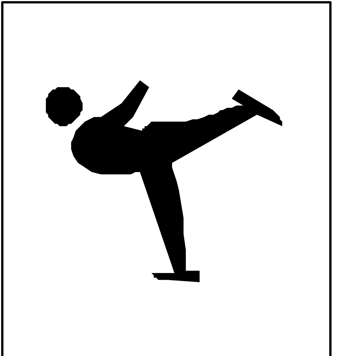 Kick Action Silhouette of a Man - Dynamic Clipart for Sports Themes