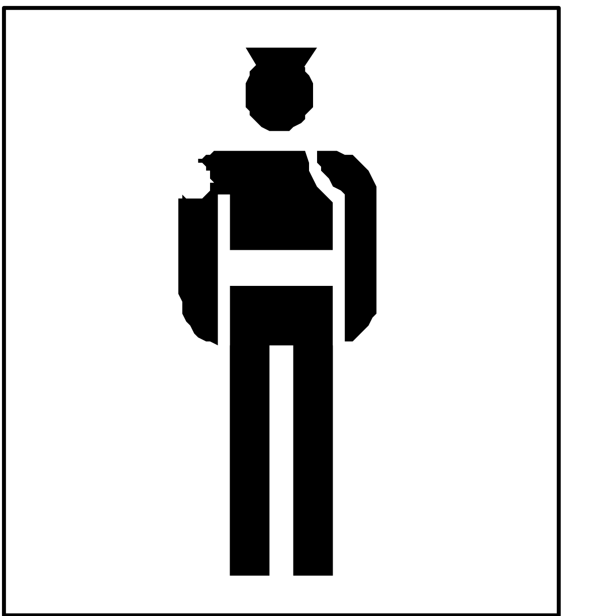 a black and white sign with a man in a hat clip art png transparent Black and White Sign with Man in Hat - Vintage Clipart