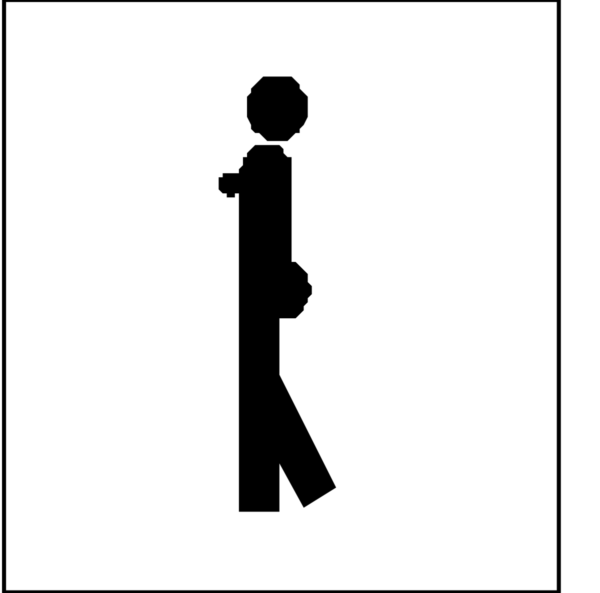 a black and white sign with a person walking clip art png transparent Black and White Walking Person Sign - Clear Clipart for Safety and Direction