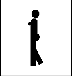 Black and White Walking Person Sign - Clear Clipart for Safety and Direction