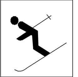 Skier Silhouette Clipart - Dynamic Black and White Artwork