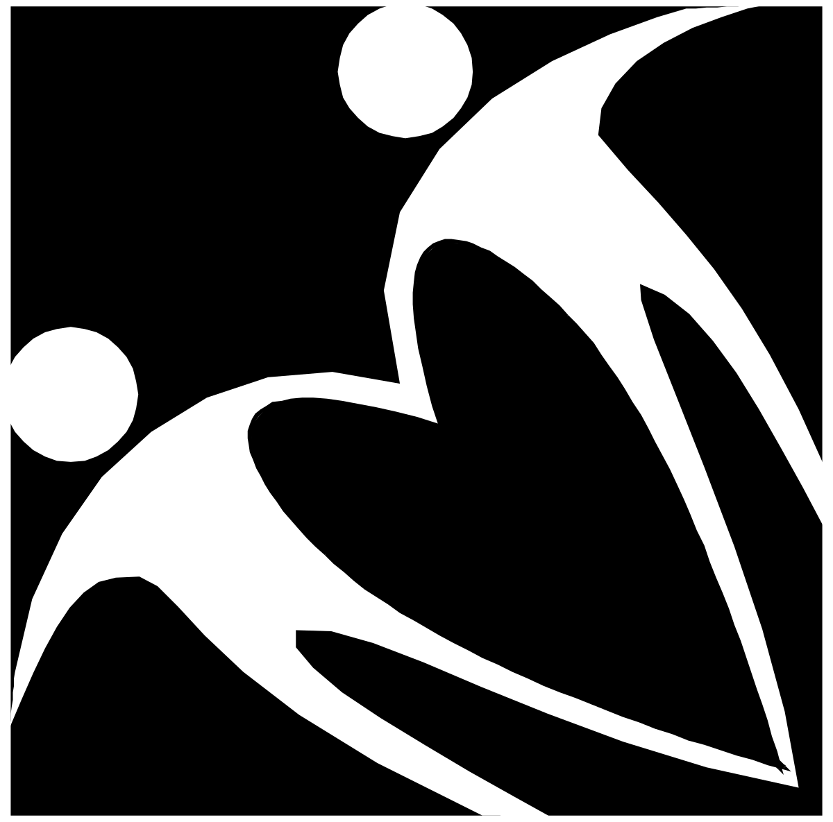 White Silhouette of Man and Woman Holding Hands - Romantic Clipart