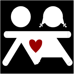 Couple Sitting on a Bench with Heart Clipart