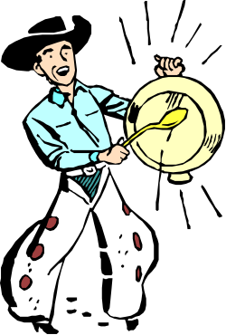 Man Holding Clock and Knife Clipart - Unique Illustrations for Various Themes