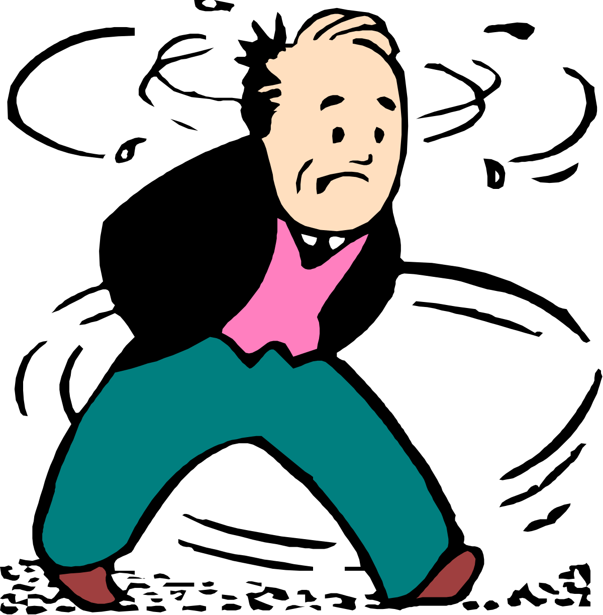 Vibrant Man in Pink Shirt and Green Pants Clipart
