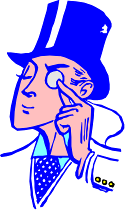 Top Hat Man Talking on Cell Phone Clipart