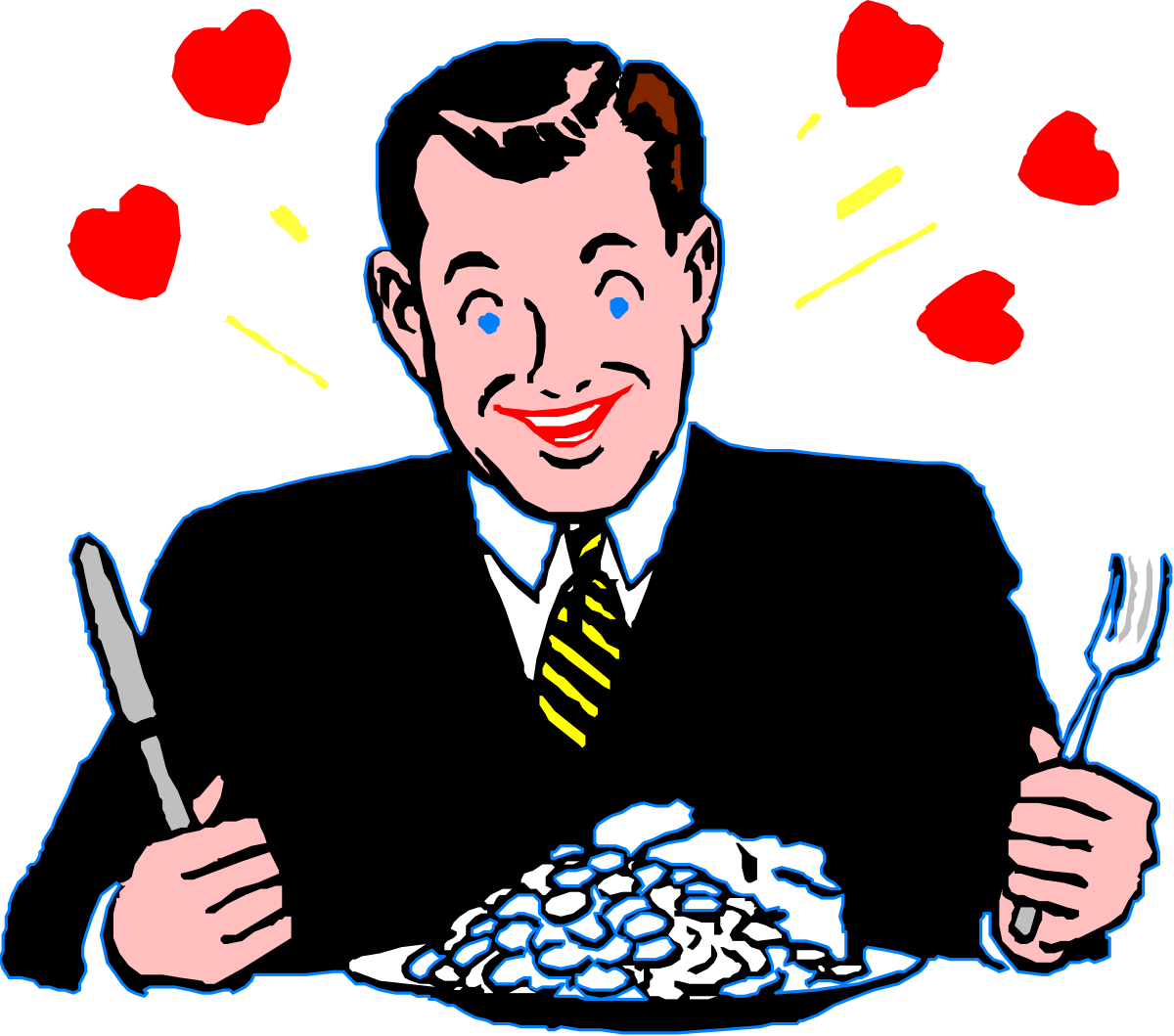 a man in a suit eating a plate of food clip art png transparent Man in Suit Eating Food Clipart - Elegant Dining Scene