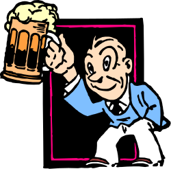 Beer Mug Clipart - Cheerful Man Holding a Cold Brew