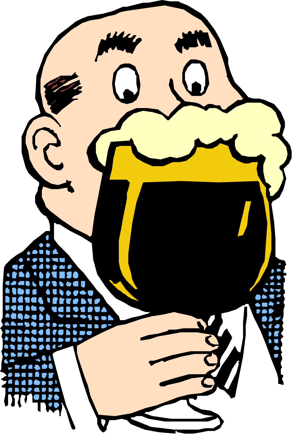 a man holding a glass of beer clip art png transparent Beer Glass Clipart: Man Enjoying Refreshing Drinks