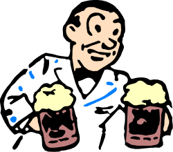 Man Holding Two Beer Cups - Fun Clipart for Celebrations