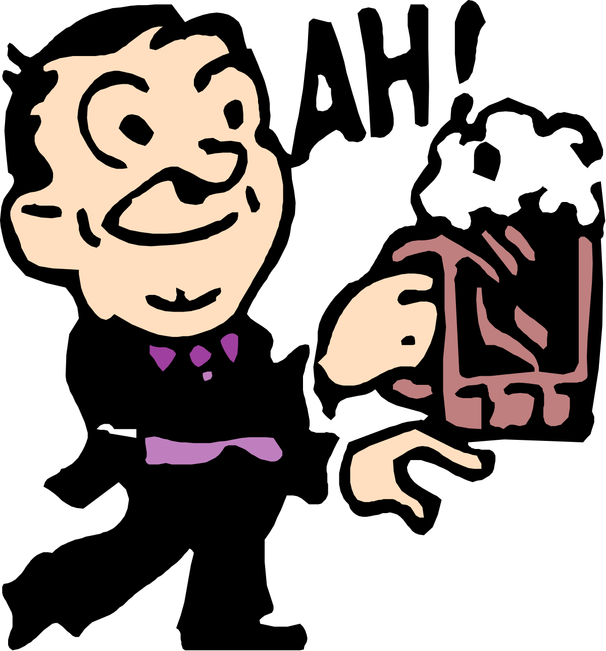 Businessman in Suit and Tie Holding Cell Phone Clipart