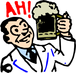Businessman in Suit Holding Beer Clipart for Celebrations