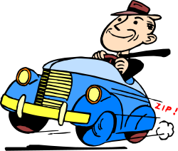 Cartoon Car with Driver Clipart - Fun and Whimsical Vehicle Illustration