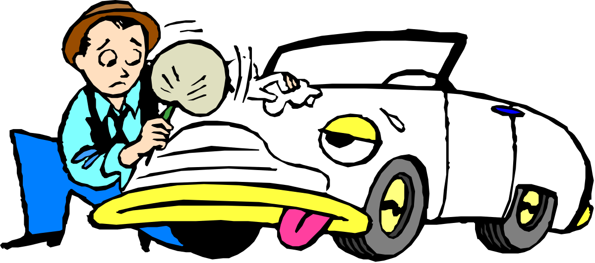Car Mechanic Working on Vehicle Clipart