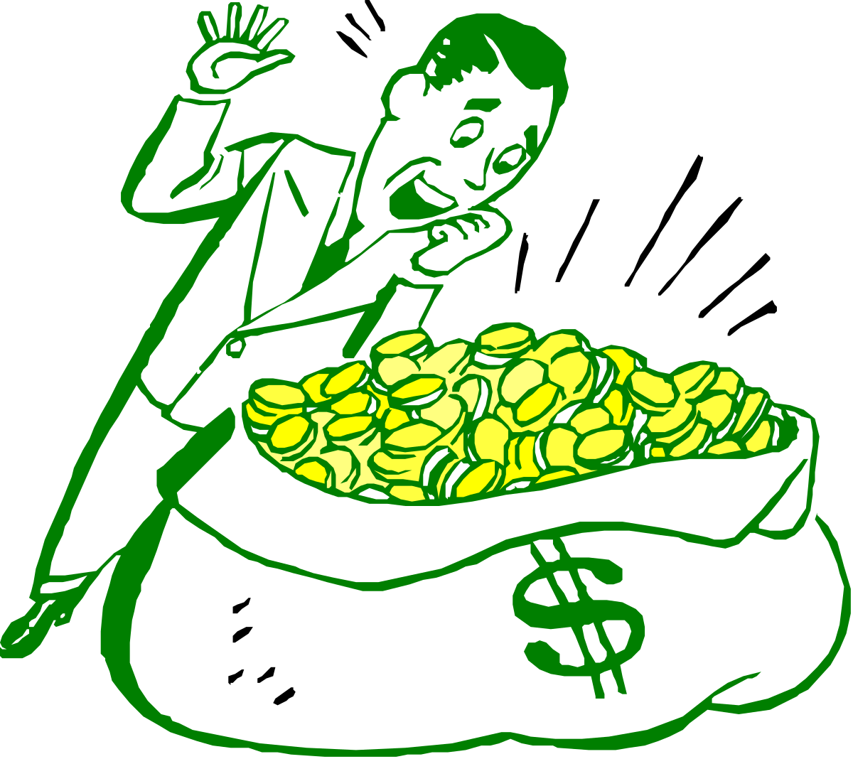 Man in Suit Holding Tray of Coins - Premium Clipart Collection