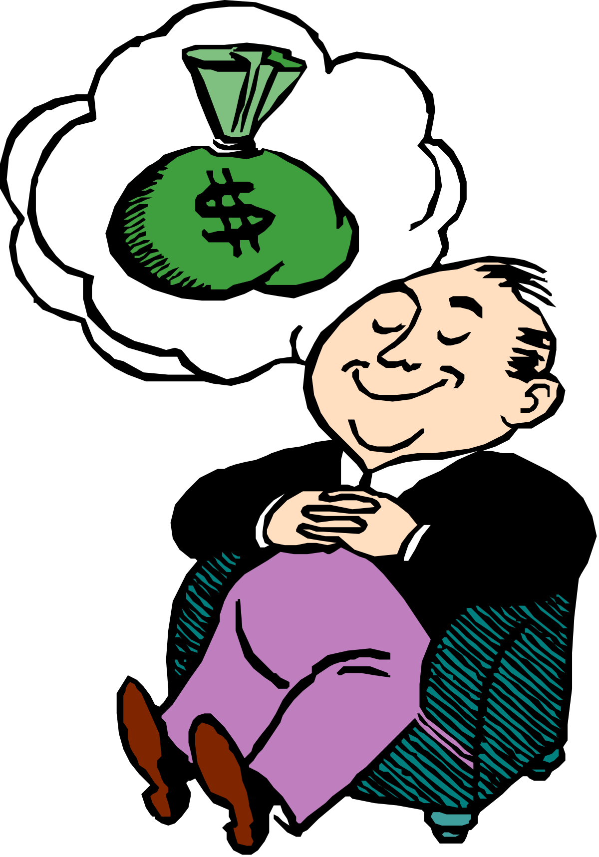 Money Bag Man Clipart: Dynamic Financial Character Representation