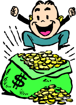 Boy with Money in Bag - Fun Clipart for Creative Projects