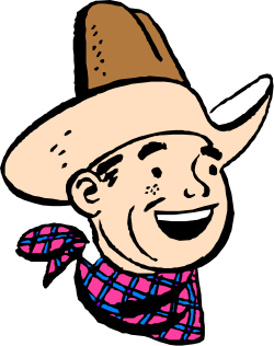 Cartoon Cowboy Clipart with Hat and Tie - Fun and Whimsical Graphics