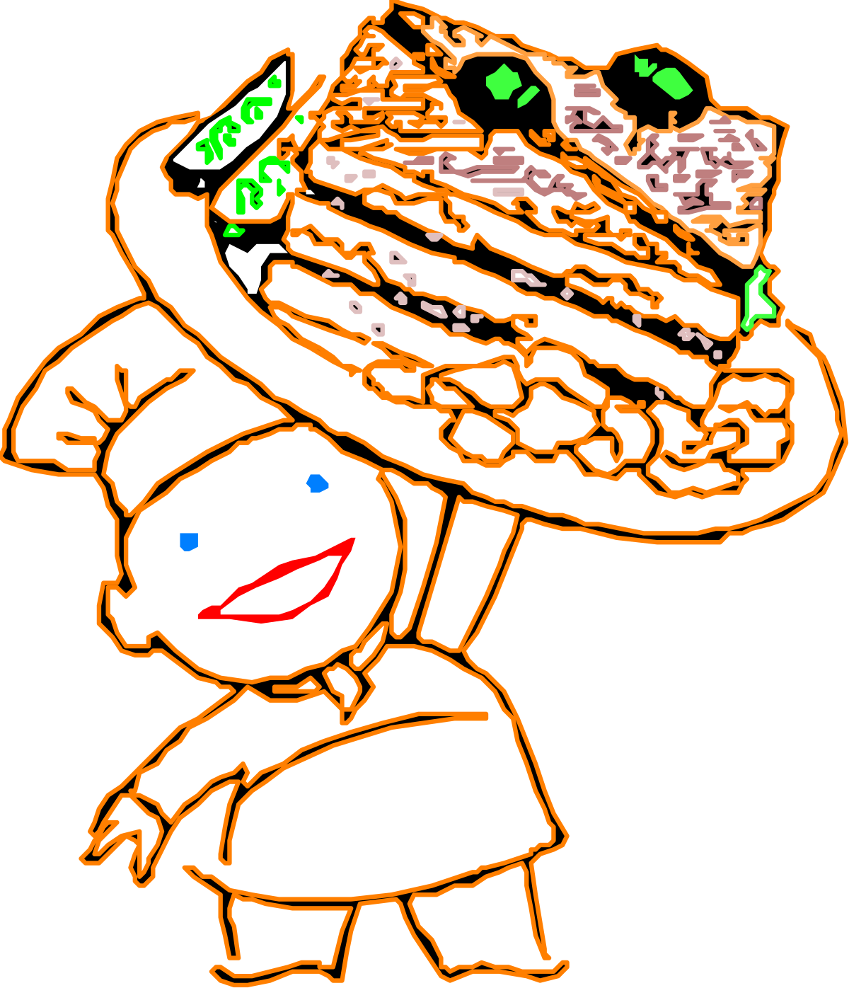 a cartoon character holding a sandwich clip art png transparent Cartoon Character Holding Sandwich - Fun and Whimsical Clipart