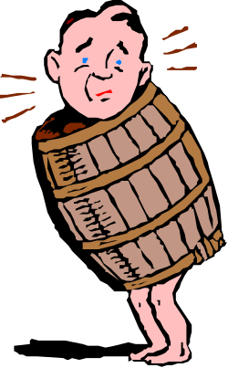 Cartoon Character with Beer Barrel - Fun and Whimsical Clipart