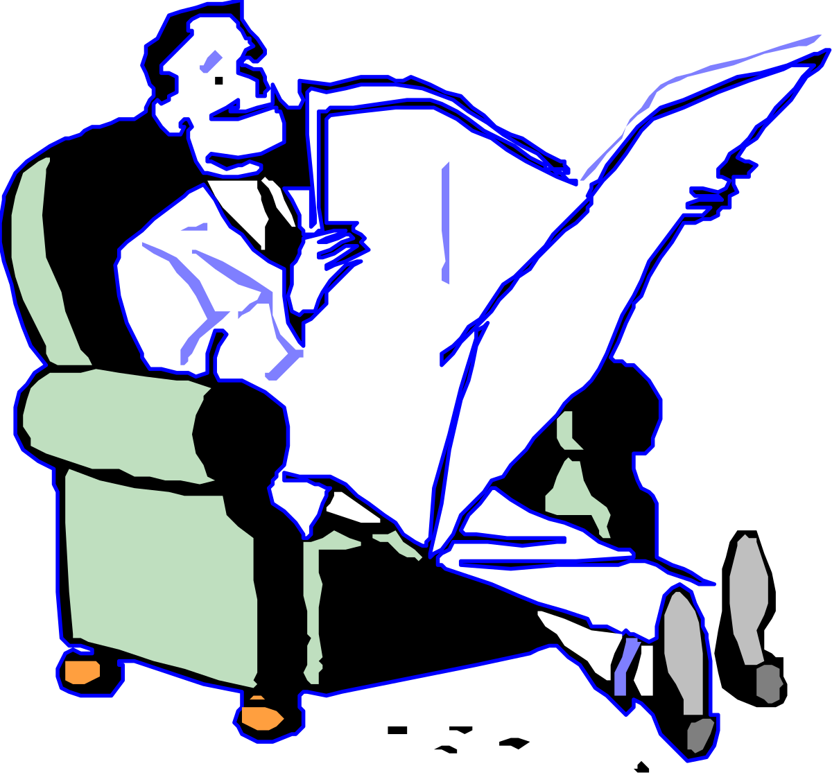 Laptop Clipart: Man Sitting in a Chair with Laptop