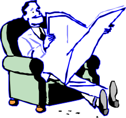 Laptop Clipart: Man Sitting in a Chair with Laptop