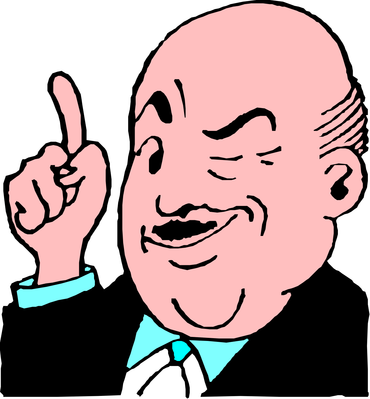 Man with Pink Face and Blue Tie Clipart - Unique Character Illustration