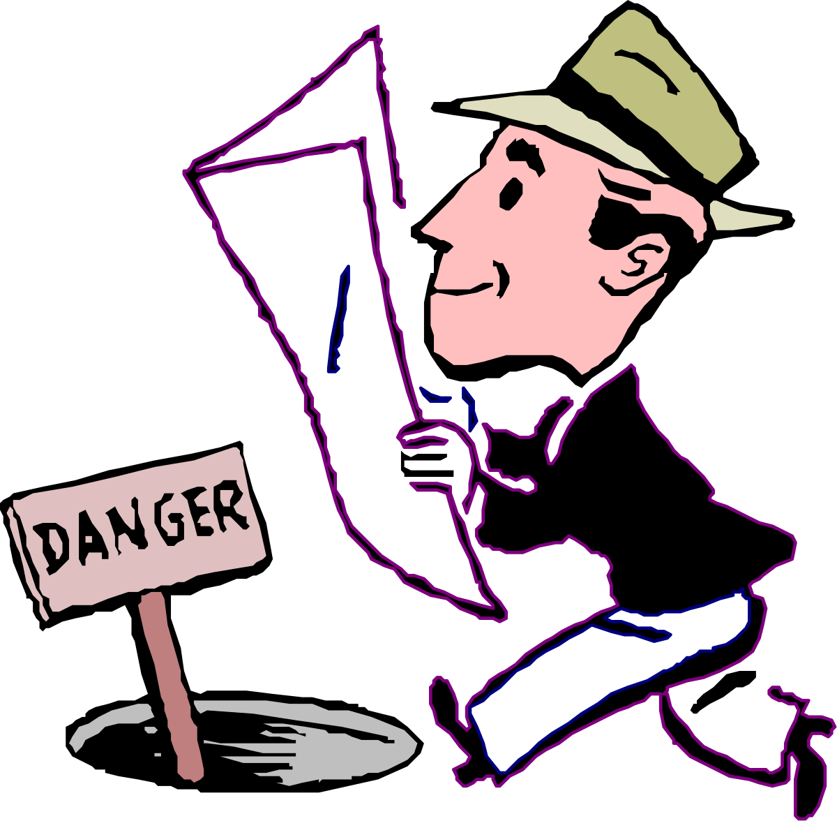 Man in Hat and Tie Holding Sign Clipart - Versatile SVG Graphics