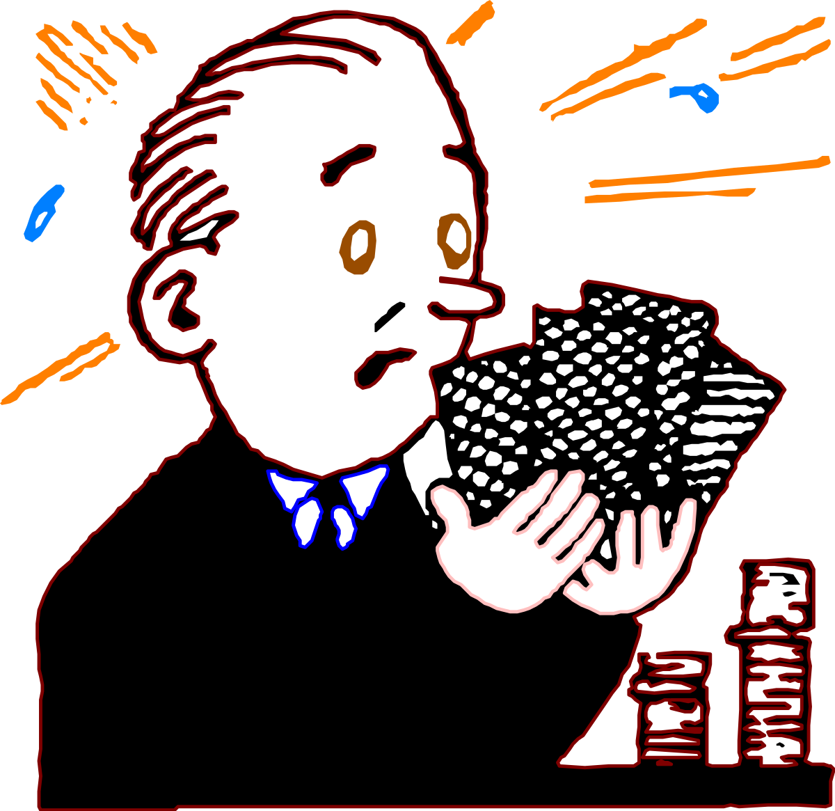 Man Enjoying Sandwich in Vibrant Background Clipart