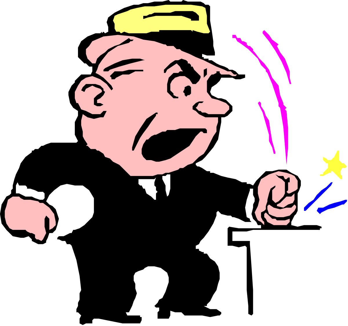 Man Pointing Finger at Camera - Stylish Hat and Tie Clipart
