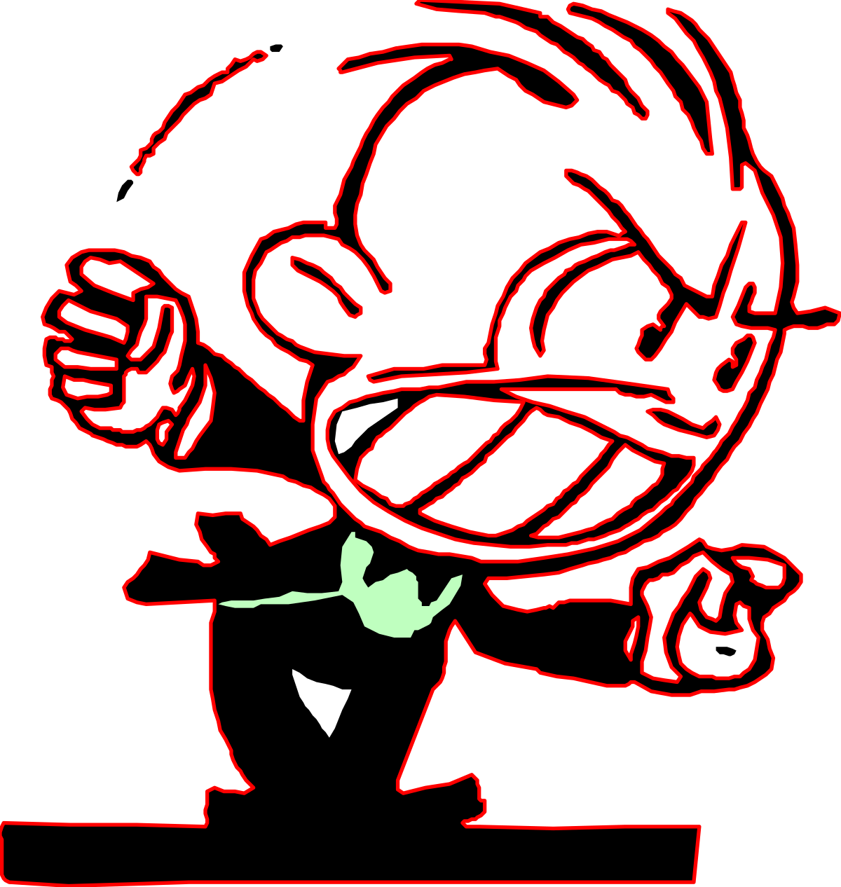 a cartoon character with a green tie and a black shirt clip art png transparent Cartoon Character Clipart: Green Tie and Black Shirt