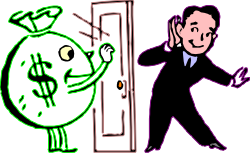 Businessman in Suit Next to Door Clipart